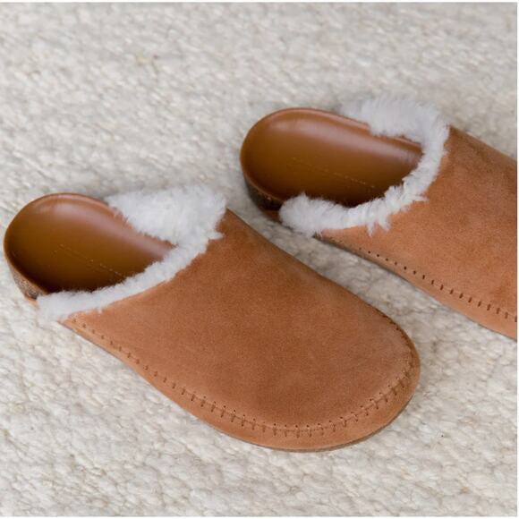 Jenni Kayne Brown Saddle Shearling-Lined Clog - Picture 1 of 5